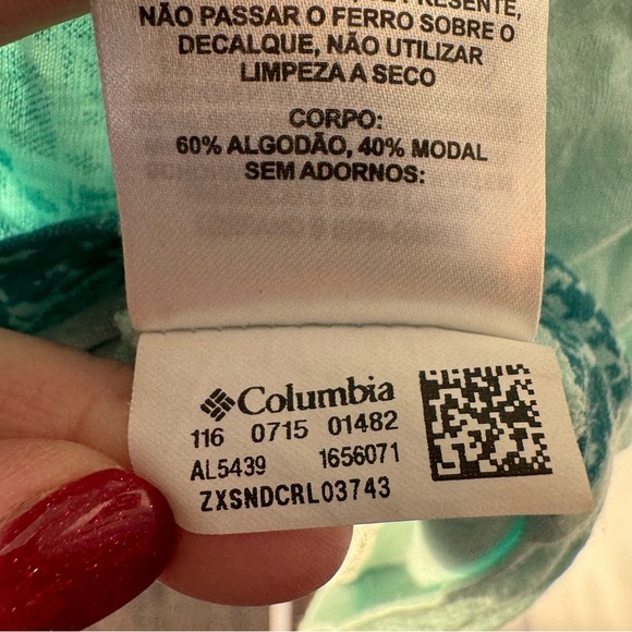 Columbia Racerback Tank Top Light Aqua w/ Ombré Granite Pattern to Dark Aqua Med - Picture 2 of 8